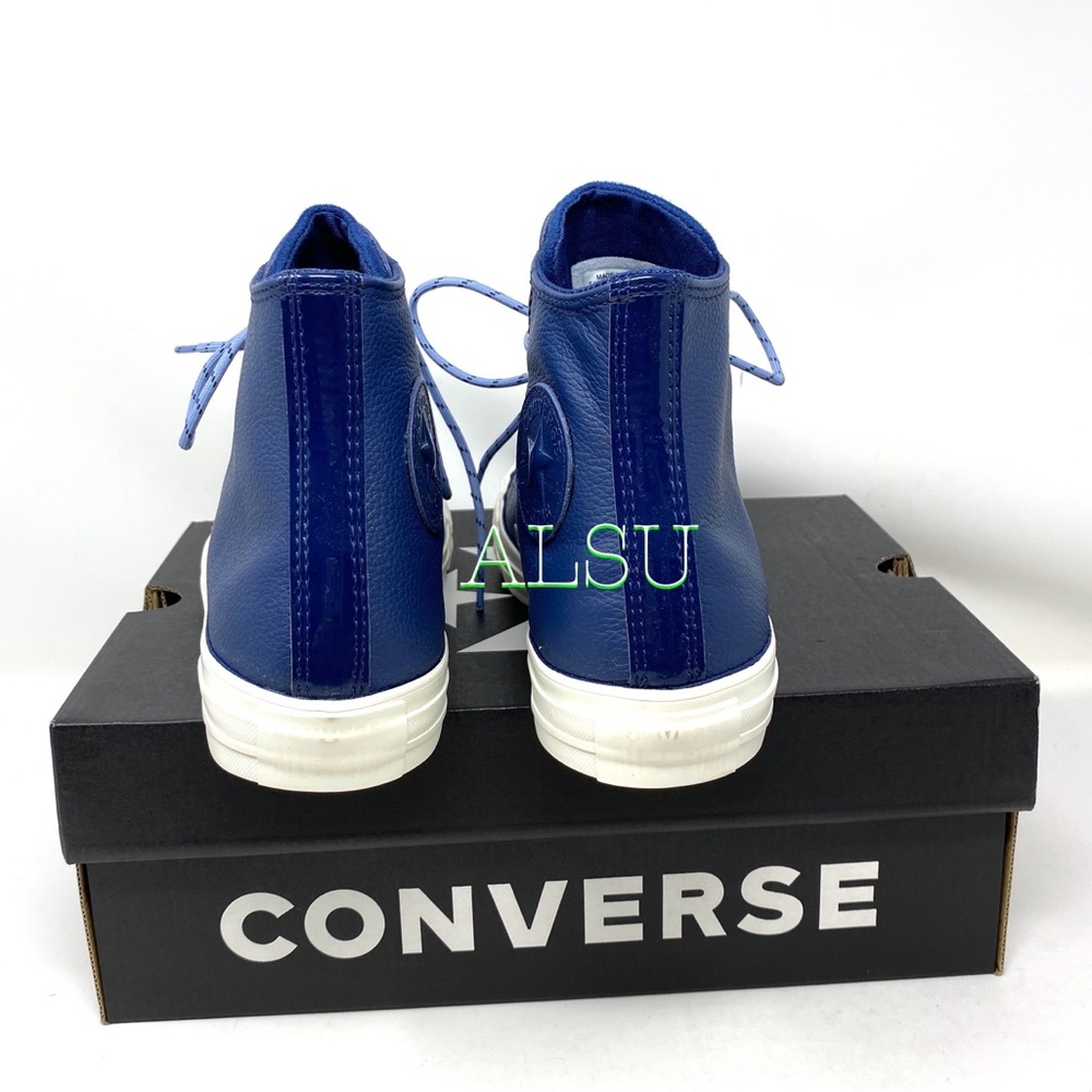 Converse Ctas High Top Leather Navy Women Sneakers - Picture 3 of 11